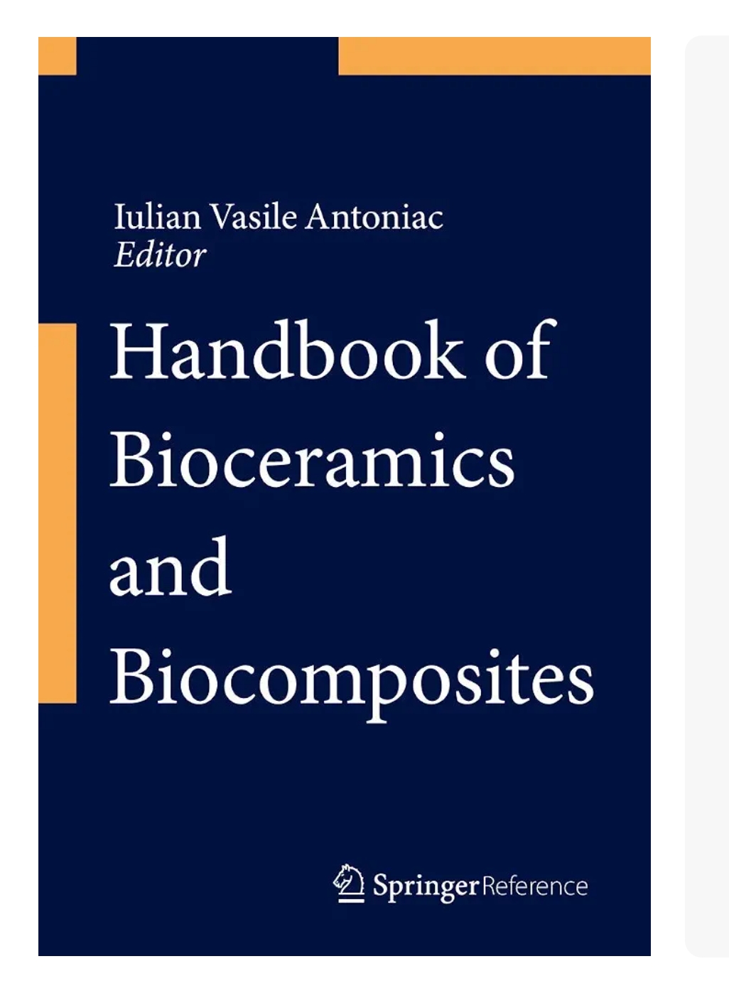 HANDBOOK OF BIOCERAMICS AND BIOCOMPOSITES, 2 VOL SET — ISBN 9783319124599 | Buy at GAINA THE PRELUDE