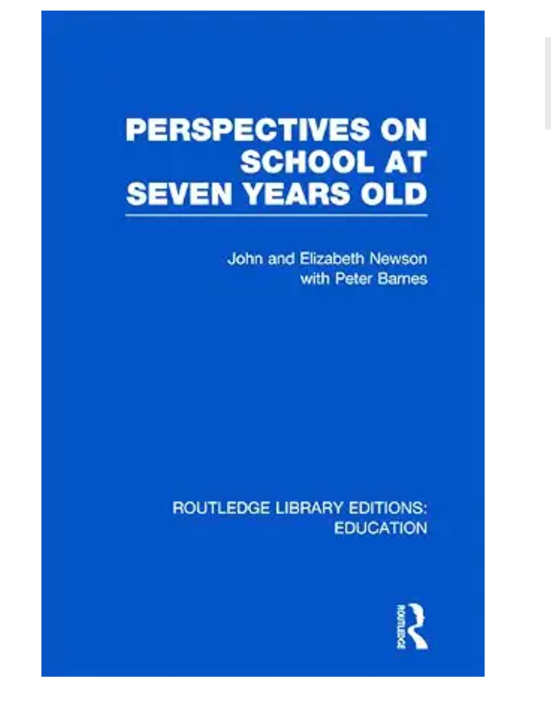 PERSPECTIVES ON SCHOOL AT SEVEN YEARS OLD — ISBN 9780415675642 | Buy at GAINA THE PRELUDE