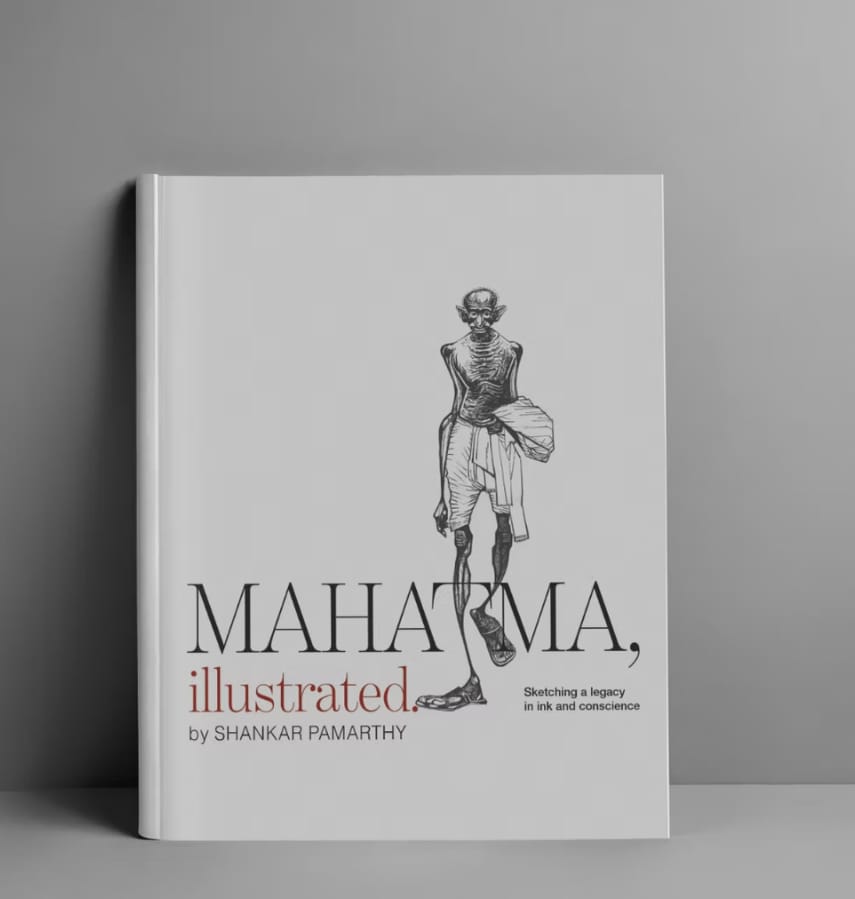 Mahatma illustrated Sketching a Legacy in Ink And Conscience by Shankar Parnarthy | Buy at GAINA THE PRELUDE