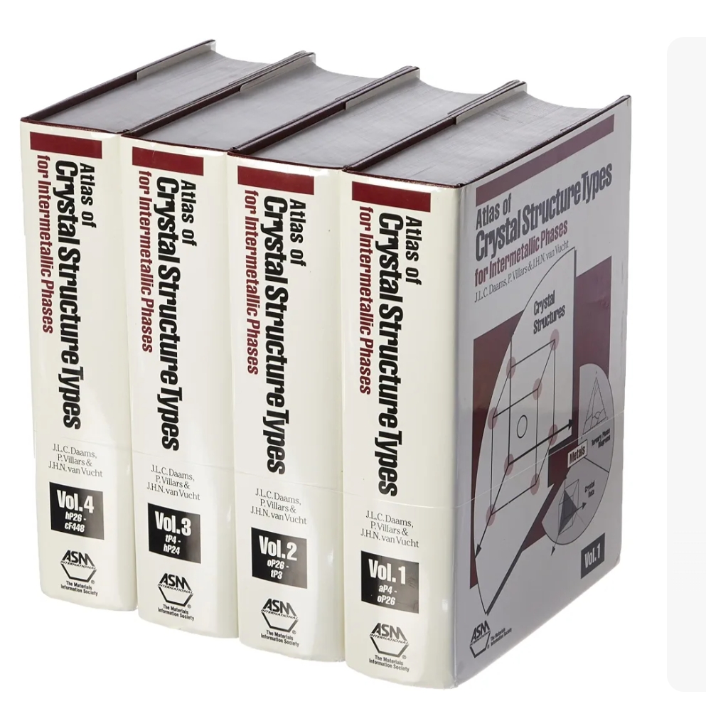 ATLAS OF CRYSTAL STRUCTURE TYPES FOR INTERMETALLIC PHASES, 4 VOL SET — ISBN 9780871704214 | Buy at GAINA THE PRELUDE